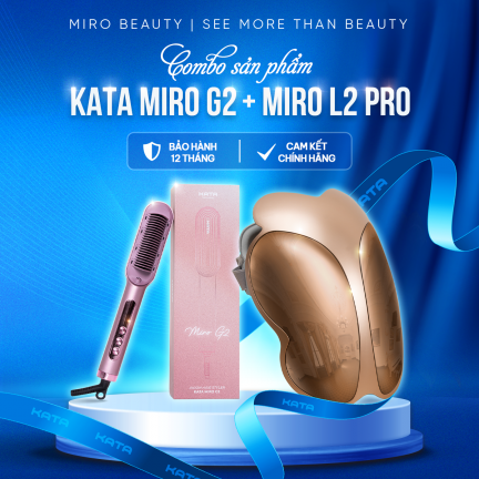 Combo Máy tạo kiểu tóc ion KATA Miro G2 và Mặt Nạ Ánh Sáng Sinh Học KATA Miro L2Pro